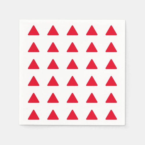 Red White Triangle Pattern Modern Artwork Napkins