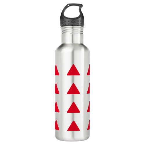 Red White Triangle Pattern Modern Artwork Stainless Steel Water Bottle