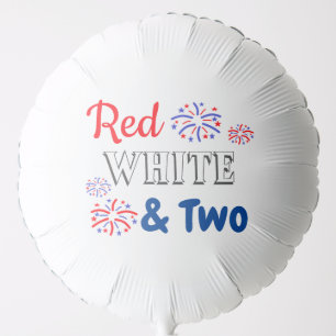 Red White & Two 2nd Birthday Balloon