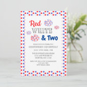 Red White & Two 2nd Birthday Invitation | Zazzle