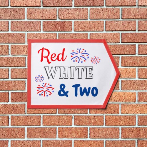 Red White  Two 2nd Birthday Pennant