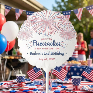 Red, White & Two! 4th Of July 2nd Birthday Balloon