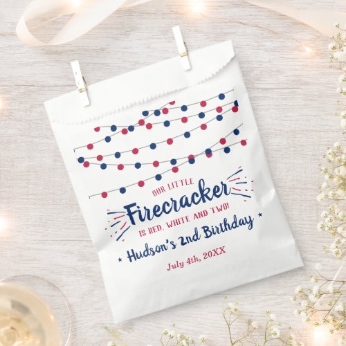 Red White  Two 4th Of July 2nd Birthday Favor Bag