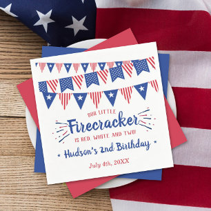 Red, White & Two! 4th Of July 2nd Birthday Napkins