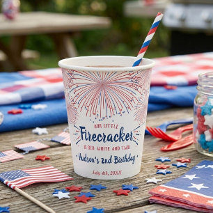 Red, White & Two! 4th Of July 2nd Birthday Paper Cups