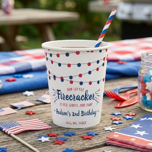 Red, White & Two! 4th Of July 2nd Birthday Paper Cups