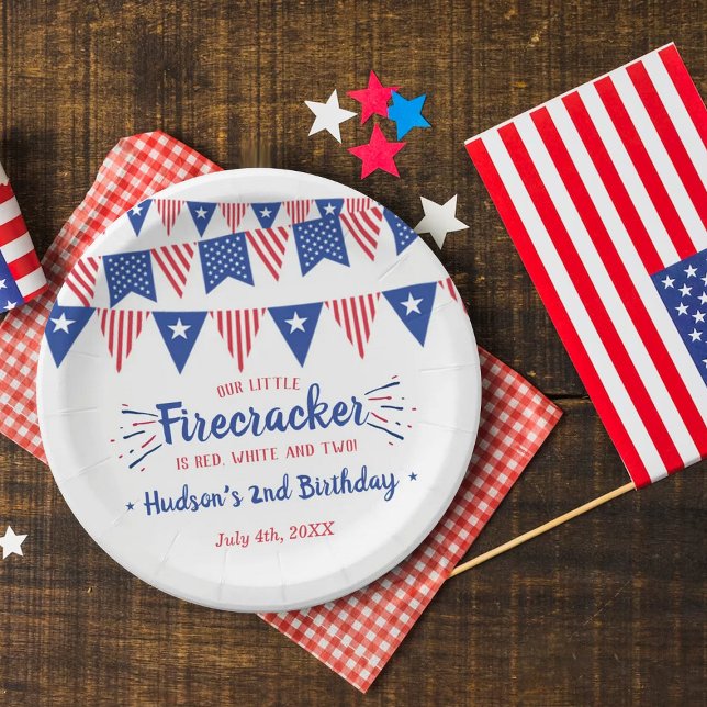 Red, White & Two! 4th Of July 2nd Birthday Paper Plates (Creator Uploaded)