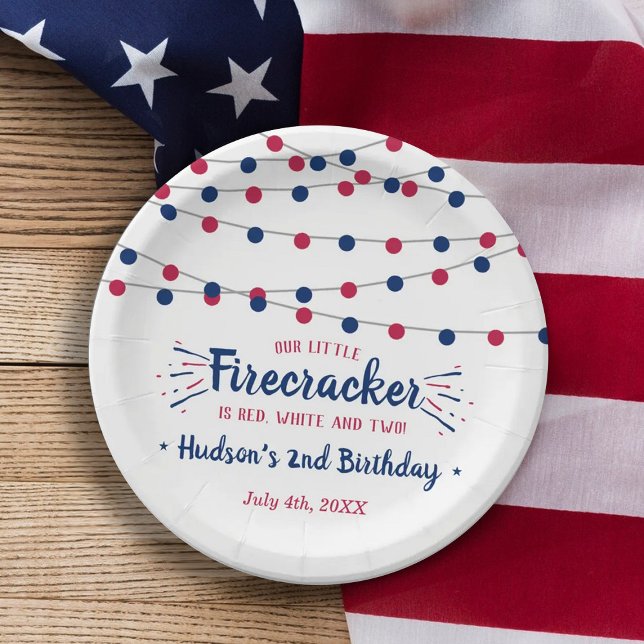 Red, White & Two! 4th Of July 2nd Birthday Paper Plates (Creator Uploaded)