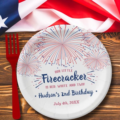 Red White  Two 4th Of July 2nd Birthday Paper Plates