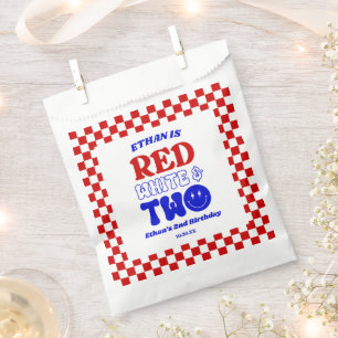 Red White & Two 4th of July 2nd Birthday Party Favor Bag