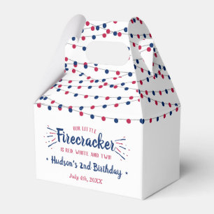 Red, White & Two! 4th Of July 2nd Birthday Party Favor Boxes