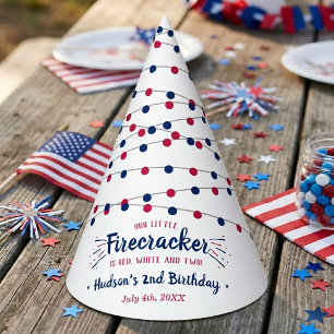 Red, White & Two! 4th Of July 2nd Birthday Party Hat