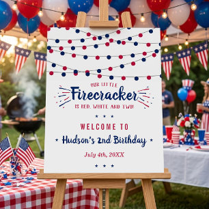 Red, White & Two! 4th Of July 2nd Birthday Welcome Foam Board