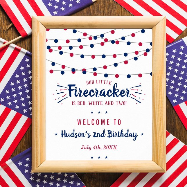 Red, White & Two! 4th Of July 2nd Birthday Welcome Poster (Creator Uploaded)