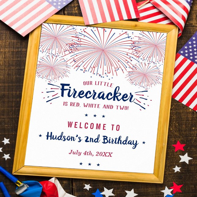 Red, White & Two! 4th Of July 2nd Birthday Welcome Poster (Creator Uploaded)