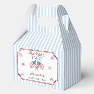 Red White & Two 4th of July Birthday Favor Boxes