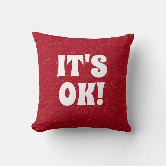 red white typography cool funny cute retro bold throw pillow (Front)