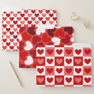 RED & WHITE VALENTINE HEARTS FILE FOLDER