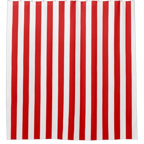 Red White Vertical Stripe NL 0 Shower Curtain