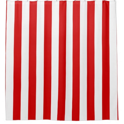 Red White Vertical Stripe NL 1 Shower Curtain