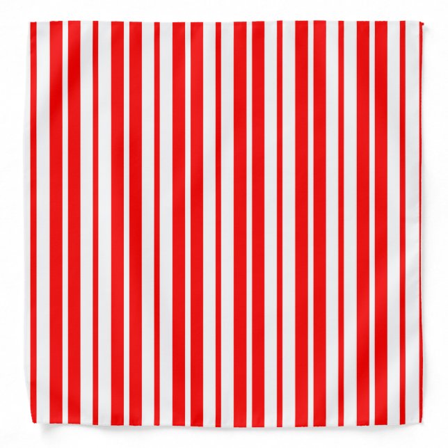 Red White Vertical Stripes Pattern Design Bandana (Front)