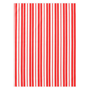Red White Vertical Stripes Pattern Design Tablecloth