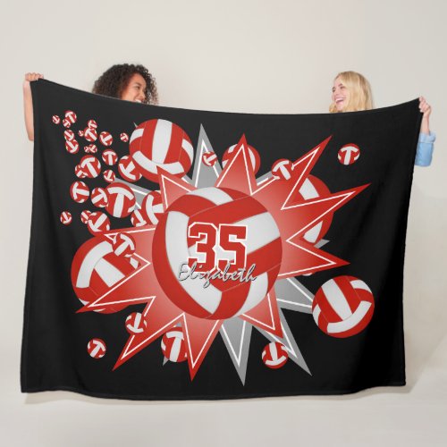 red white volleyball blowout girl boy sports room fleece blanket