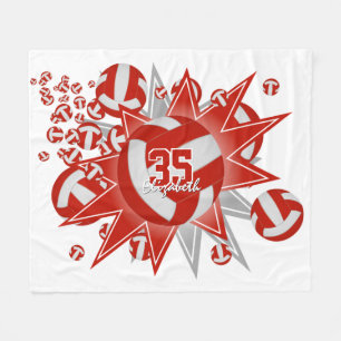 red white volleyball blowout sports room decor fleece blanket