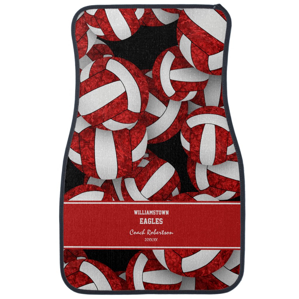 red white volleyball club colors car floor mats