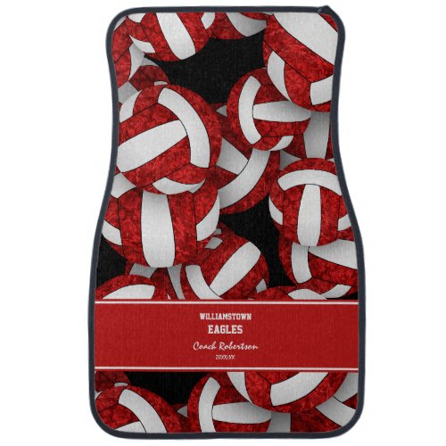 red white volleyball club colors coach gifts car floor mat