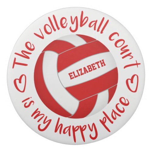 red white volleyball court my happy place eraser