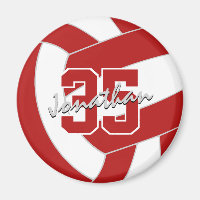 red white volleyball season keepsake athlete name