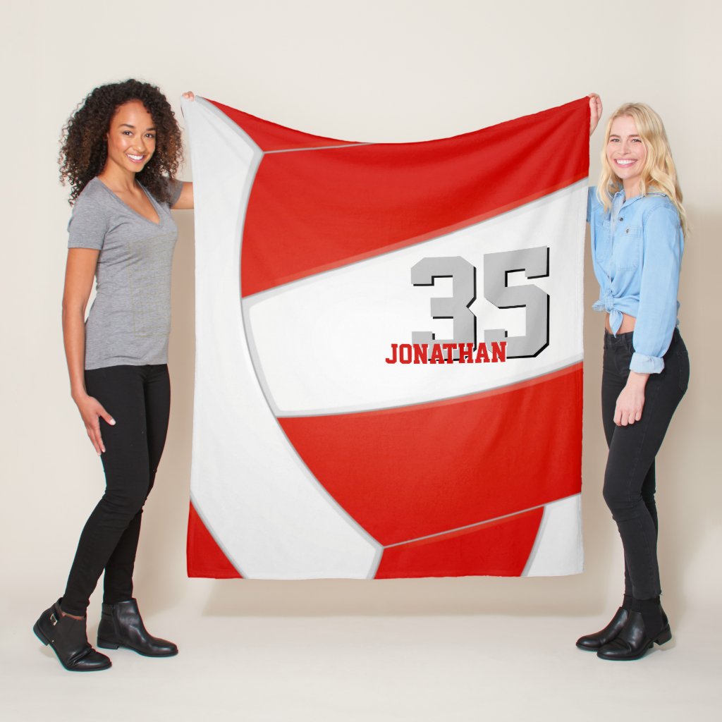 red white volleyball team colors sports room blanket