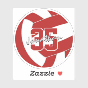 red white volleyball team colors sticker