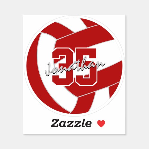 red white volleyball team colors sticker
