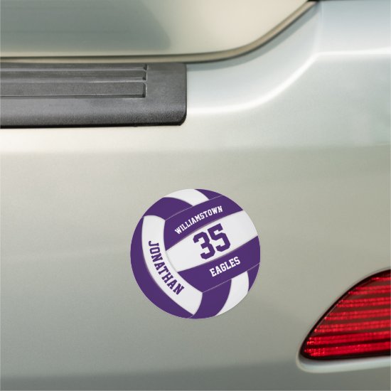 purple white volleyball team gifts car magnet