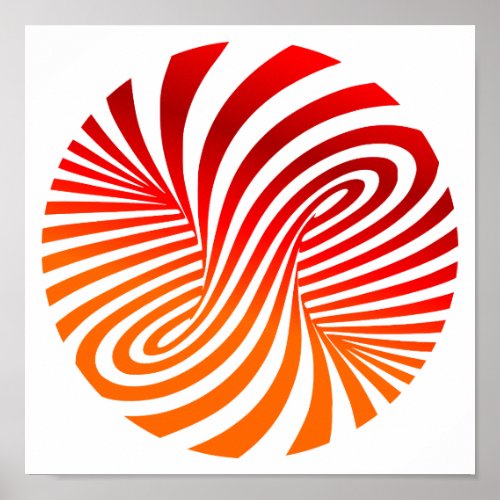 Red  White Vortex Pattern _ Optical Illusion  Poster