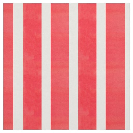 Red White Watercolor Stripe Fabric