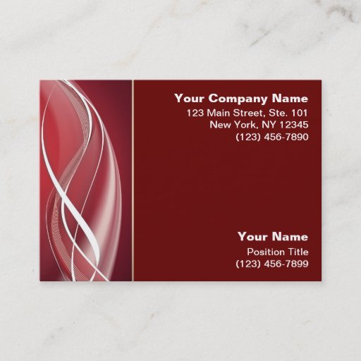 Customizable Red White Wave Business Card