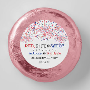 Red, White & Who? 4th Of July Gender Reveal Party Dipped Oreo Cookie Favors