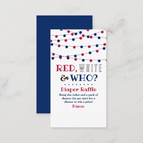 Red White  Who 4th Of July Gender Reveal Party Enclosure Card