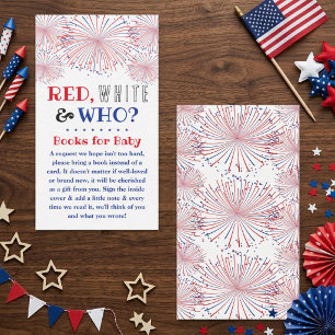 Red, White & Who? 4th Of July Gender Reveal Party Enclosure Card
