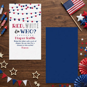 Red, White & Who? 4th Of July Gender Reveal Party Enclosure Card