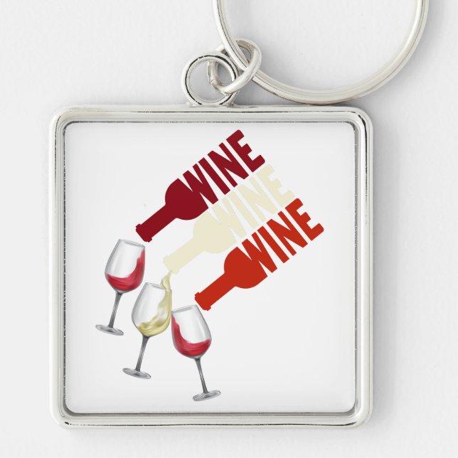 Red White Wine Keychain (Front)
