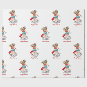 Red White Winter Wonderland Merry Christmas Wrapping Paper