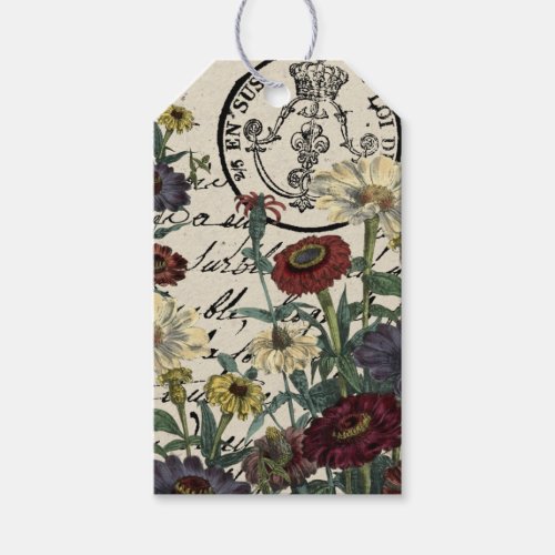 Red WhiteYellow  Blue Wildflowers Postage Mark Gift Tags