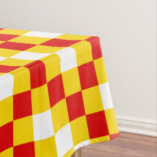 Red White Yellow Checkered Pattern Design  Tablecloth