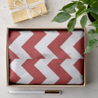 Red White Zigzag Tissue Paper