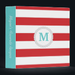 Red Wide Stripe 3 Ring Binder<br><div class="desc">Red Wide Stripe</div>