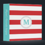 Red Wide Stripe 3 Ring Binder<br><div class="desc">Red Wide Stripe</div>